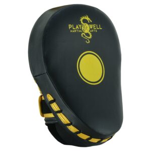 Playwell Rexine Leather Curved Target Focus Pads – Black/Gold